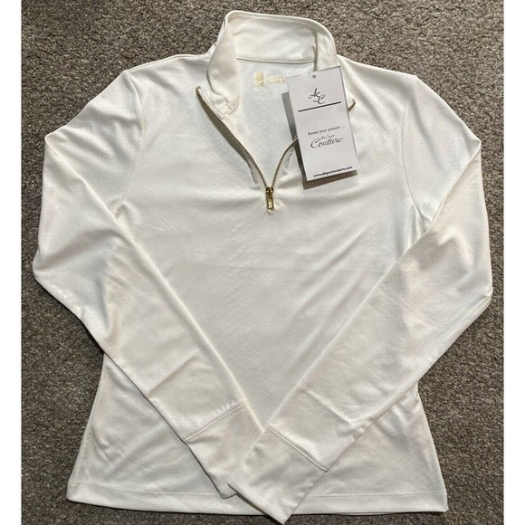 New Women's New York Jets Team Apparel Half-Zip‎ Pullover Ivory Sz L - Picture 12 of 12